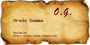 Orsós Gemma névjegykártya